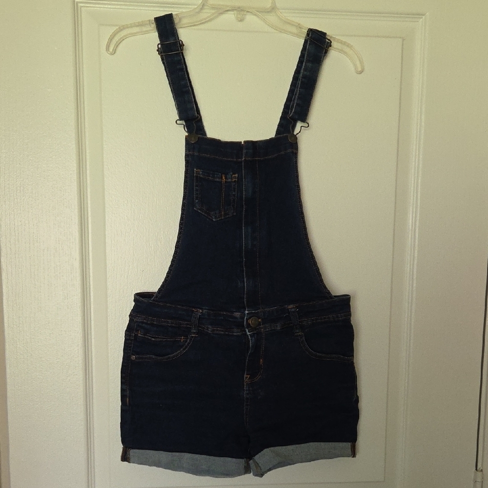 Wallflower Dark Blue Jean Shorts Overalls